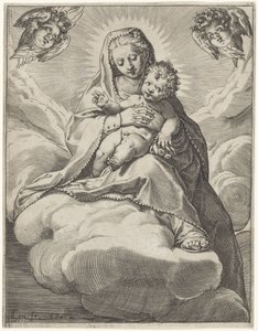 Bulutlarda Çocuklu Meryem by Agostino Carracci