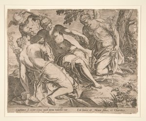 Merkür ve Üç Güzeller by Agostino Carracci