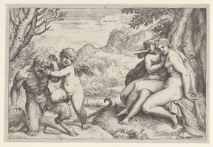 Aşk herşeyi fetheder by Agostino Carracci