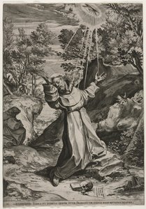 St. Francis Stigmata'yı Alırken by Agostino Carracci