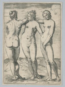 Üç Güzeller by Agostino Carracci