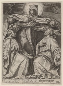 Bir Kardeşliğin İki Üyesini Koruyan Madonna by Agostino Carracci after Veronese