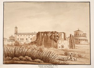 Konstantin ailesinin hipodromu, Via Nomentana, 1833 (kahverengi cilalı gravür)