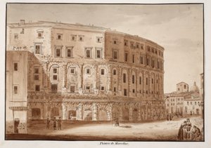 Marcellus Tiyatrosu, 1833 (kahverengi yıkama ile aşındırma) by Agostino Tofanelli