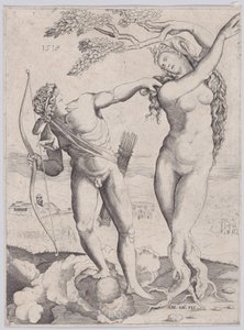 Apollo ve Daphne, 1518 tarihli. by Agostino Veneziano