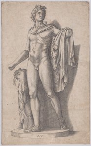 Apollon, yaklaşık 1514-36. by Agostino Veneziano