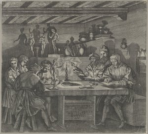 Baccio Bandinelli stüdyosunda elinde bir Venüs heykelciği tutarken, öğrenciler bir mo..., 1531