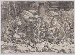 Pala ile savaş, 1530-31. by Agostino Veneziano
