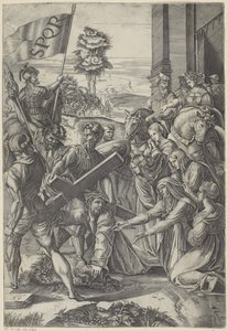 Mesih çarmıhın ağırlığına yenik düşer Il Spasimo di Sicilya by Agostino Veneziano