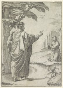 Aziz Paul ve Fransisken bir keşiş by Agostino Veneziano
