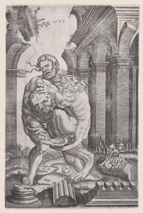 Herkül Nemea Aslanını Boğuyor, 1528 tarihli.