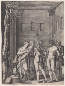 İphigenia, yaklaşık 1514-36. by Agostino Veneziano