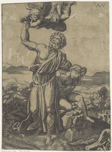 Isaac'in Kurban Edilmesi by Agostino Veneziano