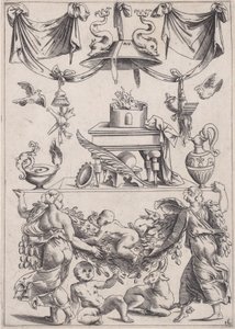 Süs Paneli, ca. 1514-36. by Agostino Veneziano