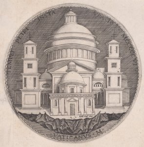 1517 tarihli Aziz Petrus Bazilikası. by Agostino Veneziano