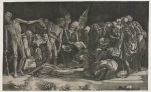 Ölüm ve Şöhret Alegorisi olarak da bilinen İskeletler by Agostino Veneziano