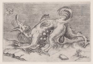 Ejderha ve Arı, ca. 1514-36. by Agostino Veneziano
