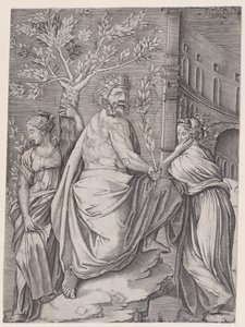 Defne Dalı Olan Adam, ca. 1514-36. by Agostino Veneziano