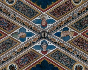 Başlar ve bitki motifleri, detay (fresk) by Agostino di Marsiglio