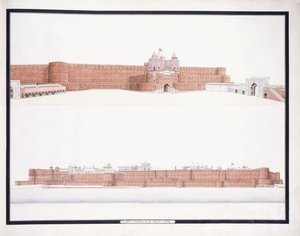 Delhi Kapısı ile Agra Kalesi, c. 1815