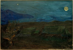 Ay ışığında çadırlar by Akseli Valdemar Gallen-Kallela