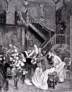 Müzik Çalışmak (gravür) by Albert (after) Aublet