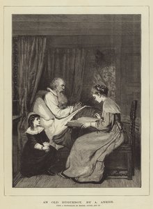 Eski Bir Huguenot by Albert Anker