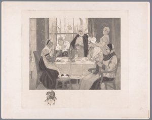 Masada geleneksel kostümlü kadın şirketi skandal by Albert Bertrand (attributed to)