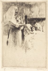 Anne-Élisabeth Besnard için Doğum Duyurusu (Anne-Élisabeth Besnard doğum kartı) by Albert Besnard