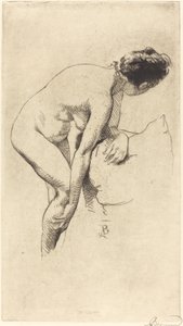 çıplak tutan bacağını by Albert Besnard