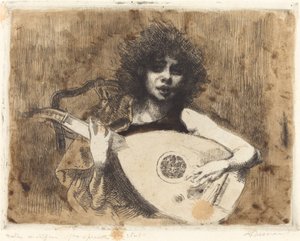 Ud Oyuncusu by Albert Besnard