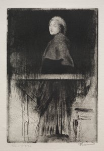 Pelerinli kadın by Albert Besnard