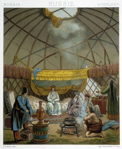 Kalmyk (Rus göçebeleri) yurtlarında by Albert Charles August Racinet