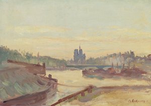 Notre Dame de Paris (tuval üzerine yağlı boya) by Albert Charles Lebourg