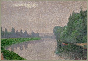 Şafak vakti Marne nehri (tuval üzerine resim)