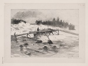 Şelale. Vallinkoski by Albert Gustaf Aristides Edelfelt