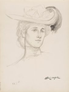 Şapkalı kadın (Mme Flore Deschamps) by Albert Edelfelt