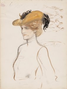 Şapkalı kadın by Albert Edelfelt