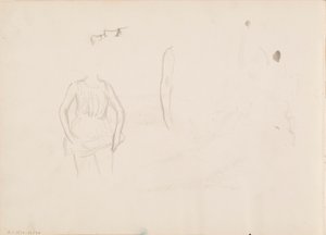 Eteğini, yüzünü, kolunu kaldıran kadın by Albert Edelfelt