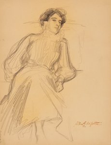 Oturan kadın by Albert Edelfelt