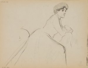 Oturan kadın, profil by Albert Edelfelt