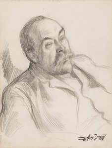 Erkek portre çizimi by Albert Edelfelt