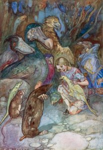 Alice Harikalar Diyarında için İllüstrasyon (renkli lito) by Albert Edward Jackson