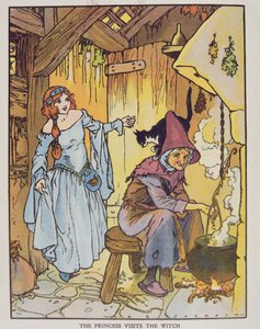 "Blackie's Children's Annual", Ondokuzuncu Yıl Kitabı'ndan Prenses Cadıyı Ziyaret Ediyor (kitap çizimi)