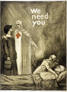 Kızılhaç İşe Alım Posteri, "Sana İhtiyacımız Var", pub. 1918 (renkli taş) by Albert Edward Sterner