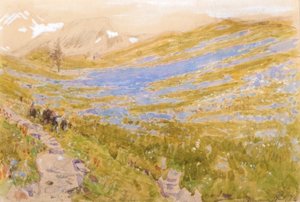 Alplerden Bir Görünüm by Albert Goodwin