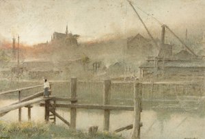 Arundel (kağıt üzerine suluboya, gövde rengi ve kurşun kalem) by Albert Goodwin