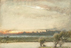 Arundel Kalesi, Sussex (suluboya) by Albert Goodwin