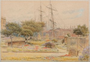 Bristol (renkli kağıt üzerine kalem ve mürekkeple suluboya) by Albert Goodwin