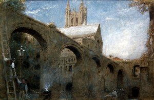 Canterbury (kağıt üzerine suluboya ve gövde rengi ile kalem ve mürekkep) by Albert Goodwin